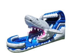 15ft Dual Lane Shark Splash Bounce House w/ Slide